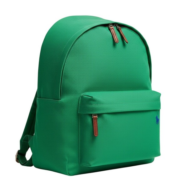 Polo Ralph Lauren Canvas Backpack Green Classic Polo Pony Logo‎ School Work Nwot
